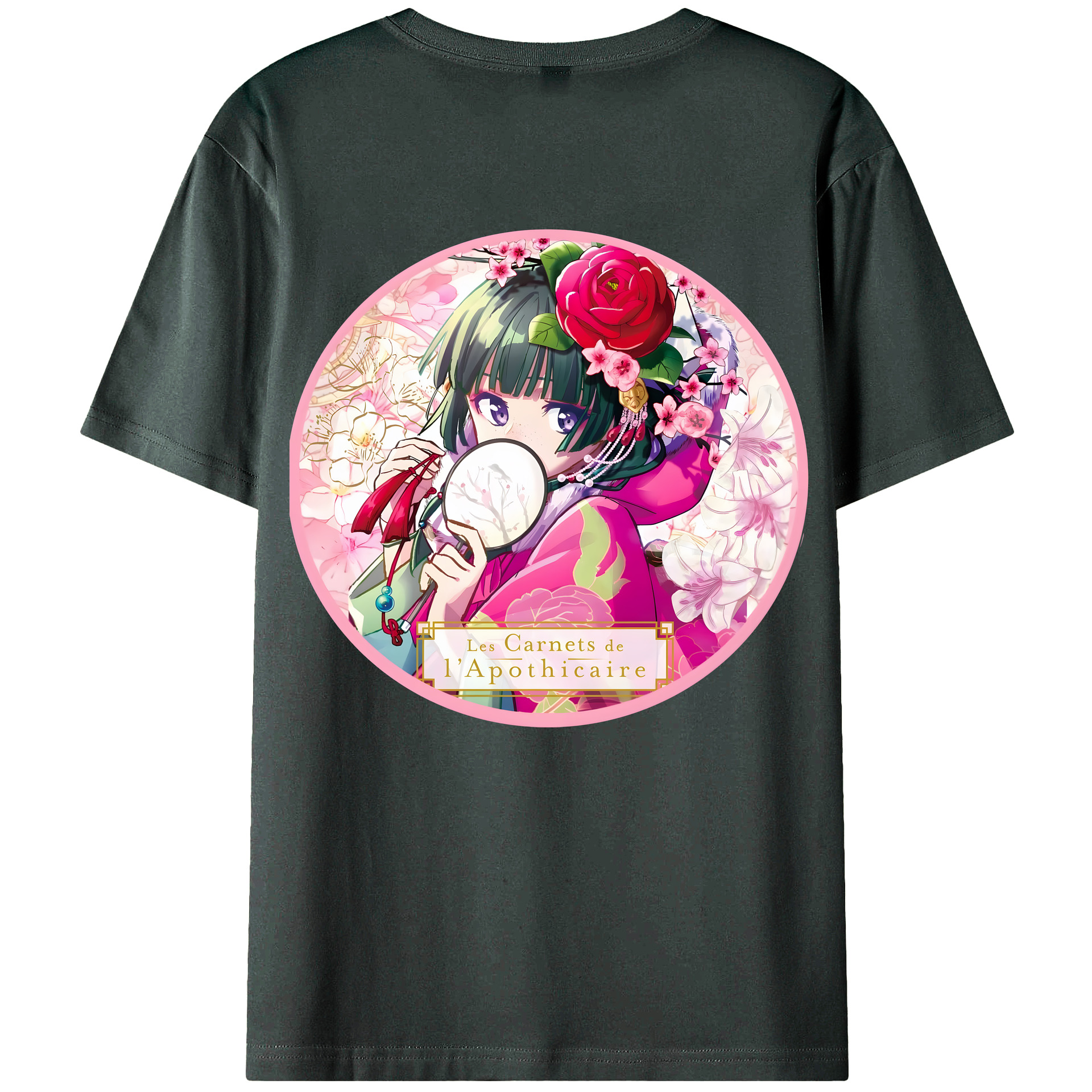 （画像用） 薬屋のひとりごと The Apothecary Diaries 綿100％ メンズ半袖Tシャツ（バックプリント） 通気性